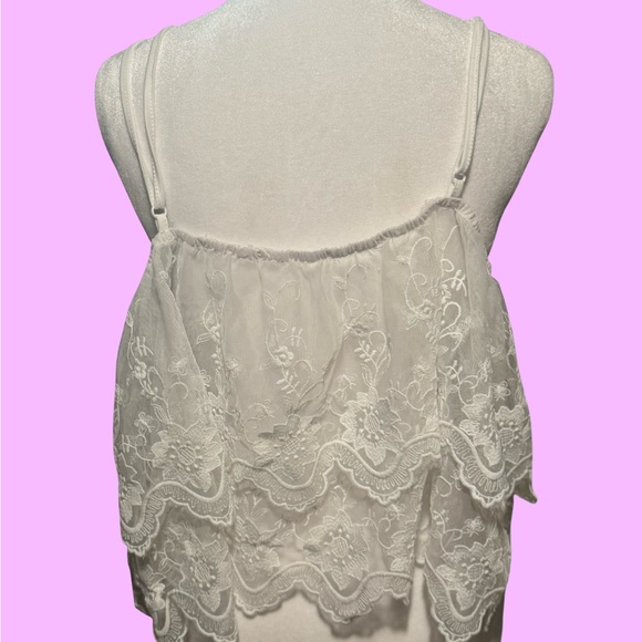 SHEIN 2XL White Lace Boho Layered Spaghetti Strap Tank Top Plus Size - Picture 2 of 7